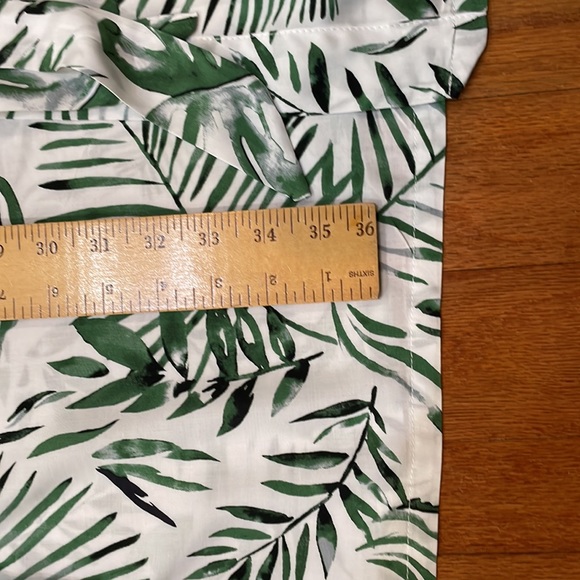 Poppy Love Petal Woman Robe One size fits most Green white fern palm print tie - Picture 8 of 10